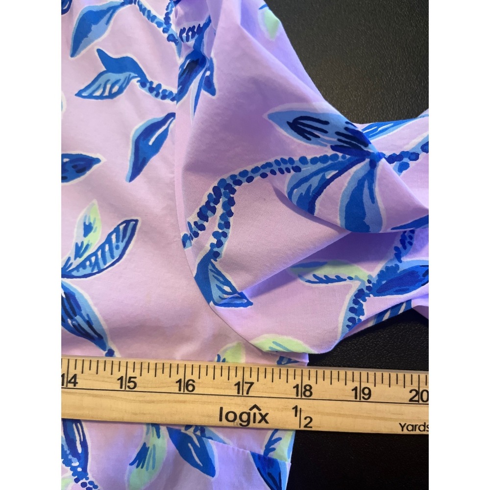 Lilly Pulitzer Kenna Top Small Purple Iris Floral Peplum Resort Preppy Blouse - Picture 6 of 11